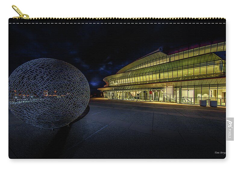 Tim Bryan Zip Pouch featuring the photograph Christopher Cohan Center for the Performing Arts by Tim Bryan
