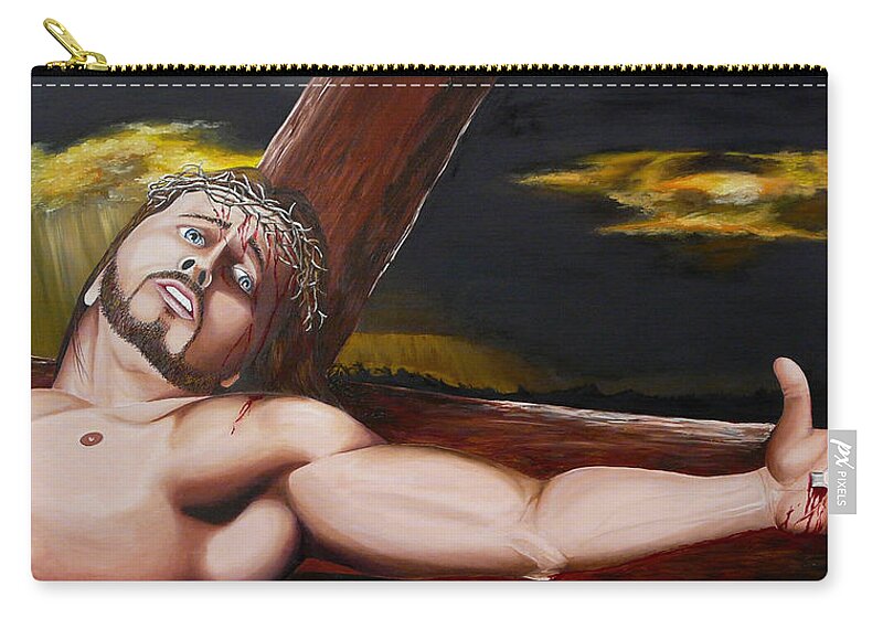 Christ Carry-all Pouch featuring the painting Christ's Anguish by Vic Ritchey