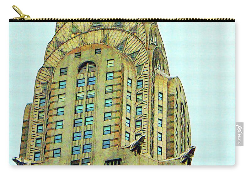  Zip Pouch featuring the digital art Chrysler Building by Darcy Dietrich