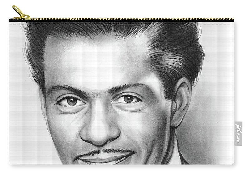 Chuck Berry Zip Pouch featuring the drawing Chuck Berry by Greg Joens
