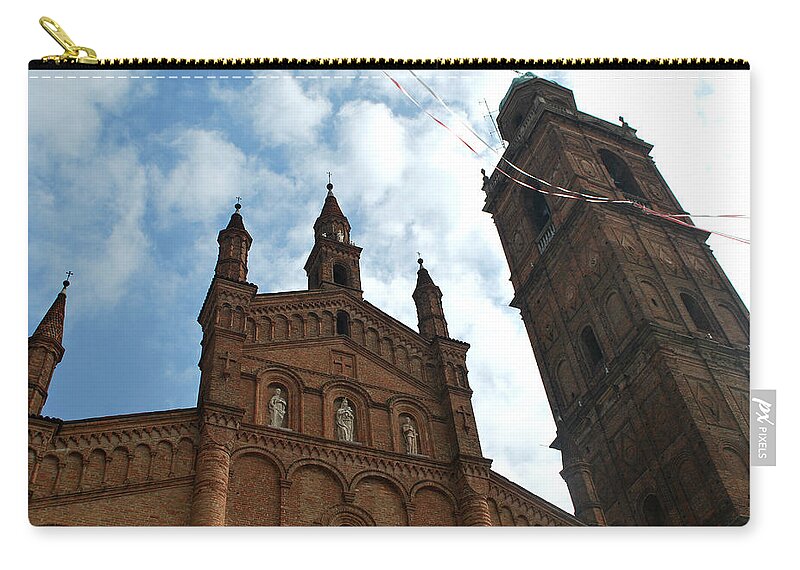 Caravaggio Zip Pouch featuring the photograph Church of Saints Fermo and Rustico by Fabio Caironi