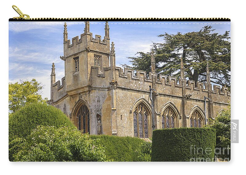 Aristocracy Zip Pouch featuring the photograph St Mary's Church of Sudeley castle by Patricia Hofmeester