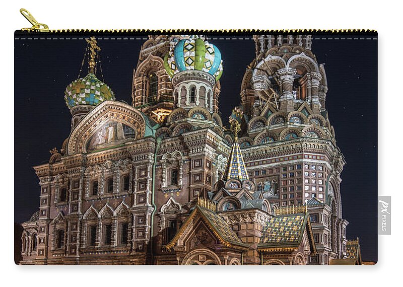 Peterburg Zip Pouch featuring the photograph Church of the Savior on Spilled Blood by Jaroslaw Blaminsky