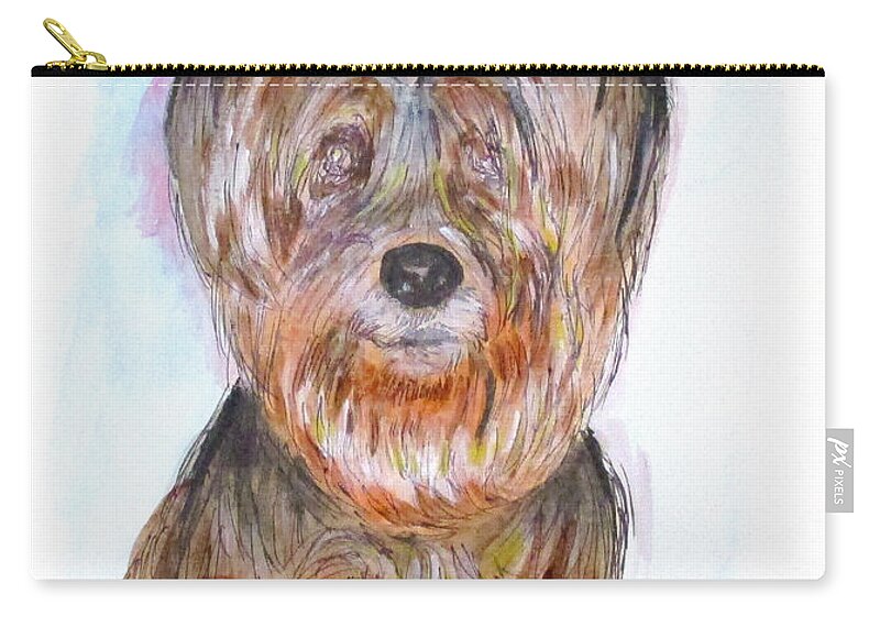 Dogs Zip Pouch featuring the painting Ciao I'm Viki by Clyde J Kell