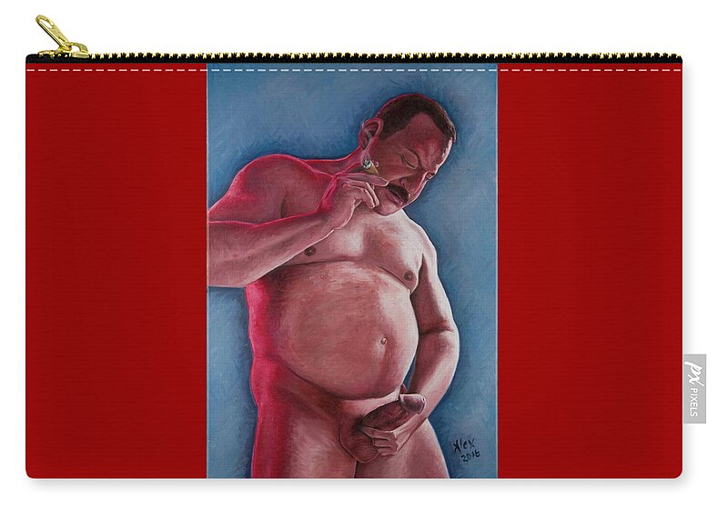 Erotic Zip Pouch featuring the painting Cigar by Alex Abel