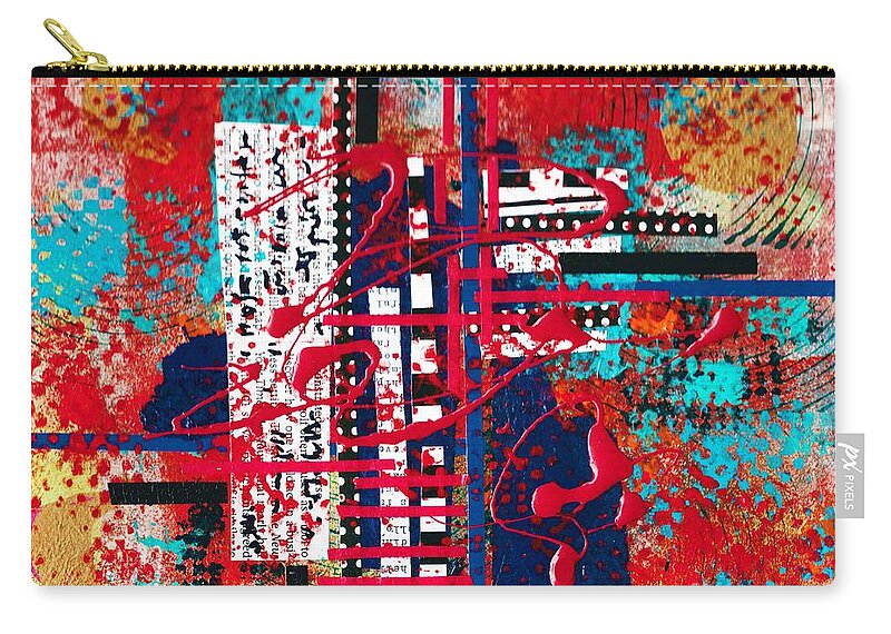 #abstracts #contemporary #modern #allisonconstantino #art Zip Pouch featuring the painting Cinema by Allison Constantino