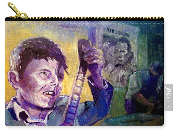 Movie Zip Pouch featuring the painting Cinema Paradiso by Paul Weerasekera