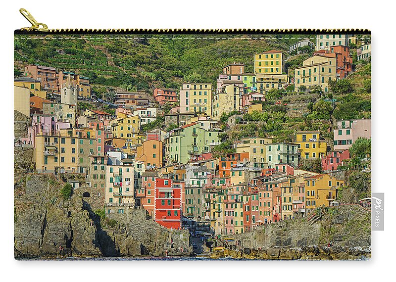 Cinque Terre Carry-all Pouch featuring the photograph Cinque Terre, Italy by Maria Rabinky