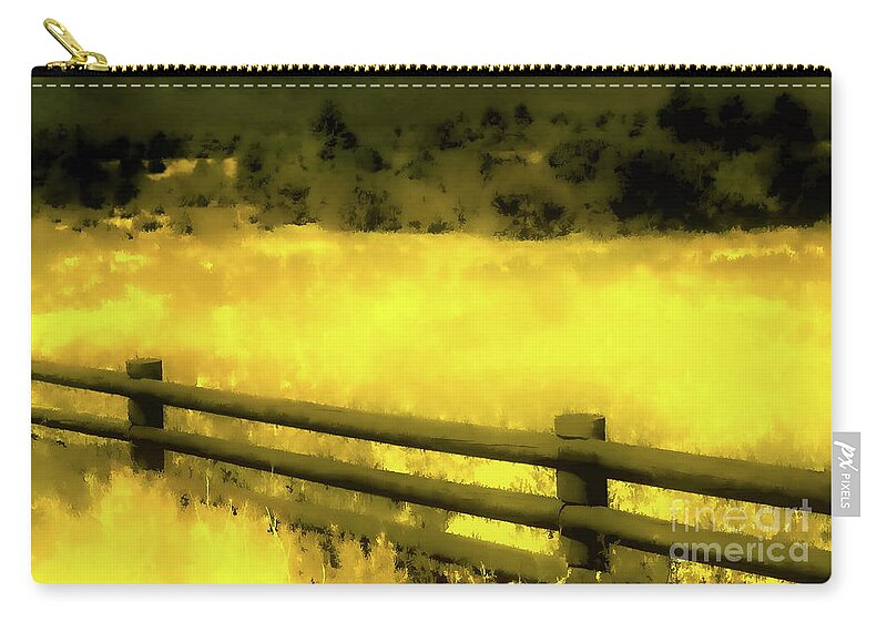 Digital Clone Painting Zip Pouch featuring the painting Ciquique Pueblo Meadow 2 by Tim Richards
