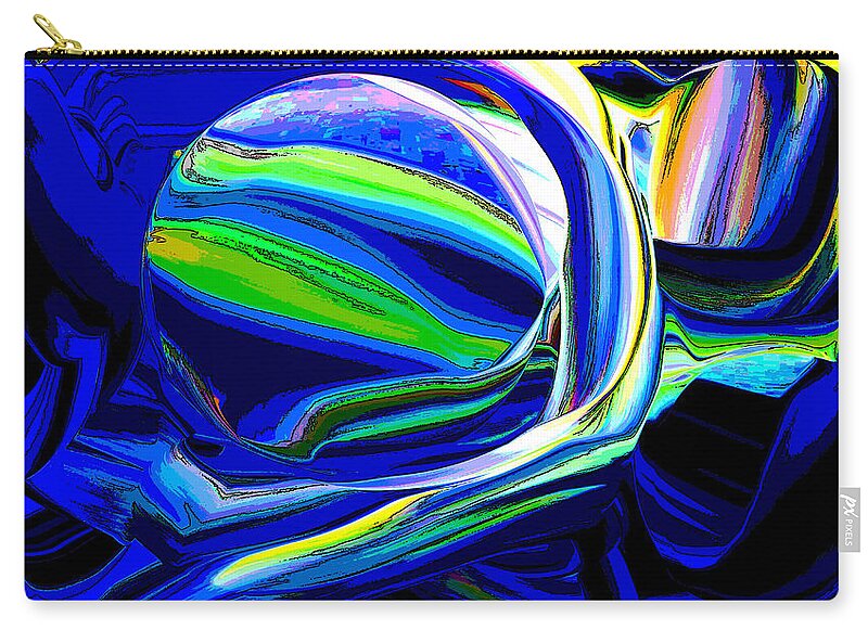 Original Modern Art Abstract Contemporary Vivid Colors Zip Pouch featuring the digital art Circle 7 by Phillip Mossbarger
