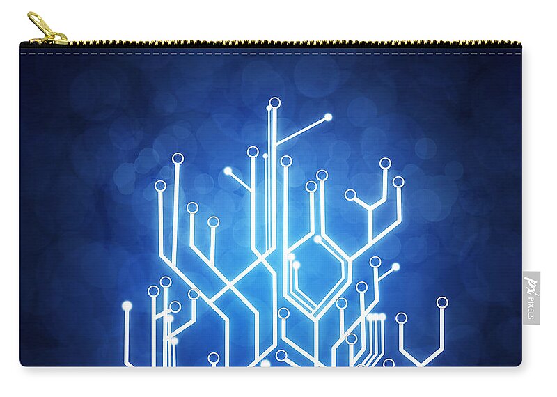 Abstract Carry-all Pouch featuring the photograph Circuit Board Technology by Setsiri Silapasuwanchai