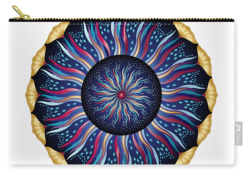 Mandala Zip Pouch featuring the digital art Circularium No 2633 by Alan Bennington