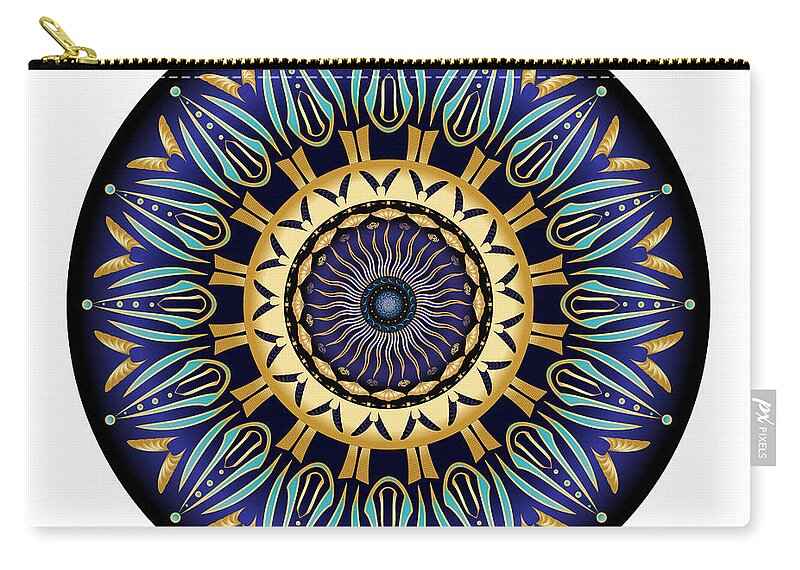 Mandala Zip Pouch featuring the digital art Circularium No 2641 by Alan Bennington