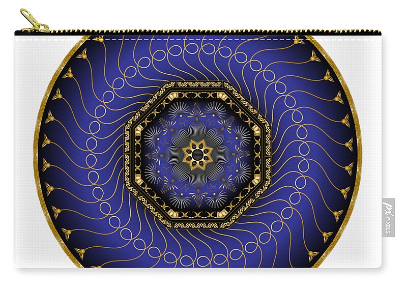 Mandala Zip Pouch featuring the digital art Circularium No 2714 by Alan Bennington
