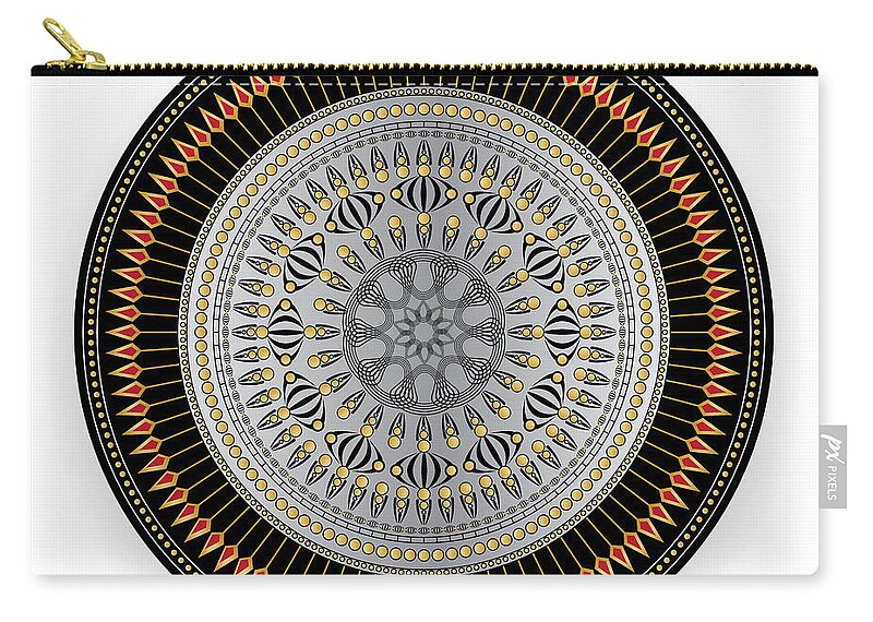 Mandala Zip Pouch featuring the digital art Circulosity No 2775 by Alan Bennington