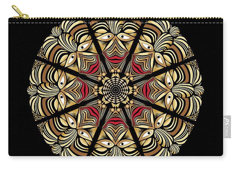 Mandala Zip Pouch featuring the digital art Circulosity No 3010 by Alan Bennington