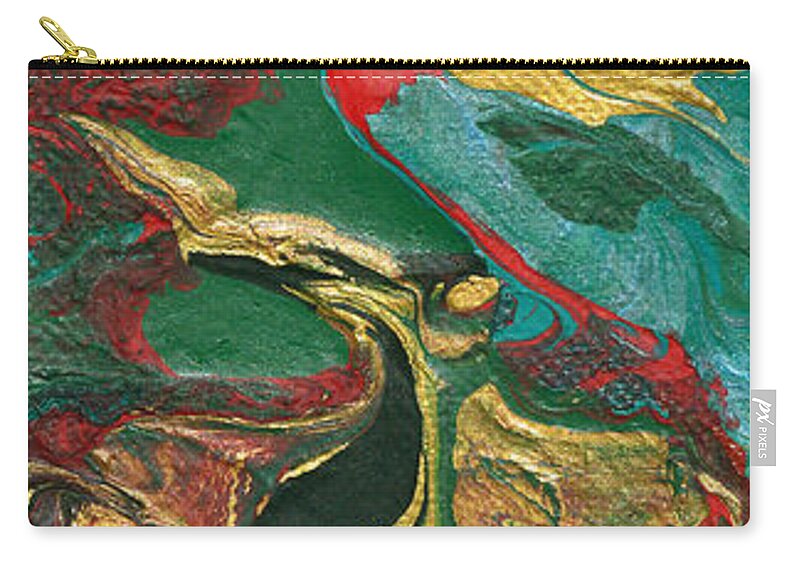 Abstract Circus Animals Zip Pouch featuring the painting Circus Animals by Donna Blackhall