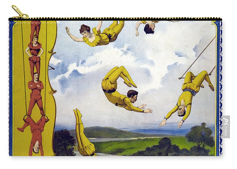 1896 Zip Pouch featuring the drawing Circus, Barnum And Bailey. by Granger