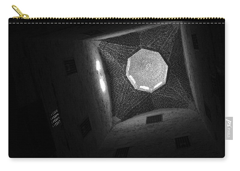 Citadel Zip Pouch featuring the photograph Citadel Dome of Alex bw by Donna Corless