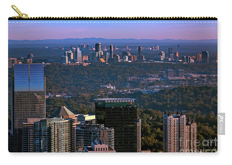 This Incredible View Taken From The Top Of The Bank Of America In Midtown Looking North Shows The Skylines Of Midtown Carry-all Pouch featuring the photograph Cities Of Atlanta by Doug Sturgess