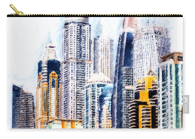 City Zip Pouch featuring the digital art City Abstract by Chris Armytage