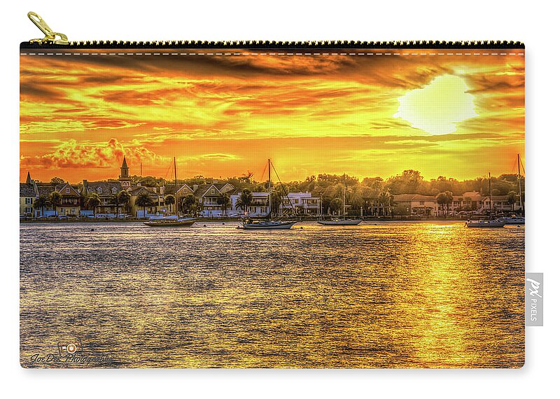 St Augustine Zip Pouch featuring the photograph City Evening by Joseph Desiderio