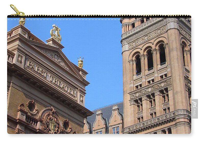 Milwaukee Zip Pouch featuring the photograph City Hall and Pabst Theater by Anita Burgermeister