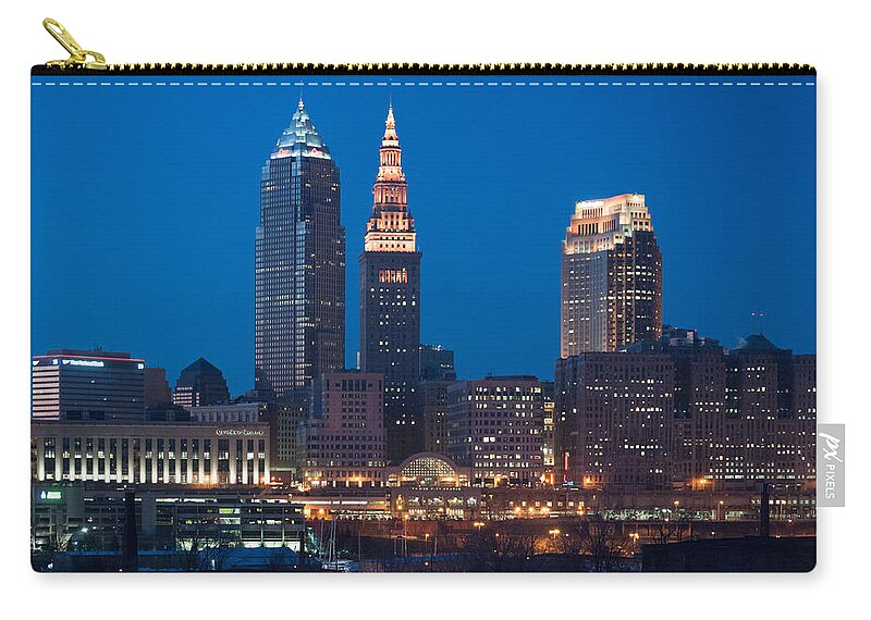 Cleveland Zip Pouch featuring the photograph City Lights by Stewart Helberg