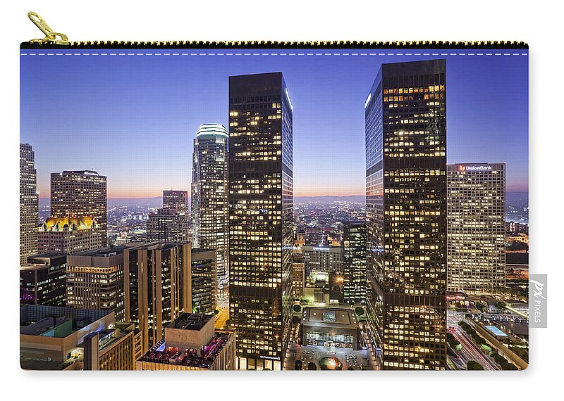 Los Angeles Zip Pouch featuring the photograph City of Lights by Kelley King