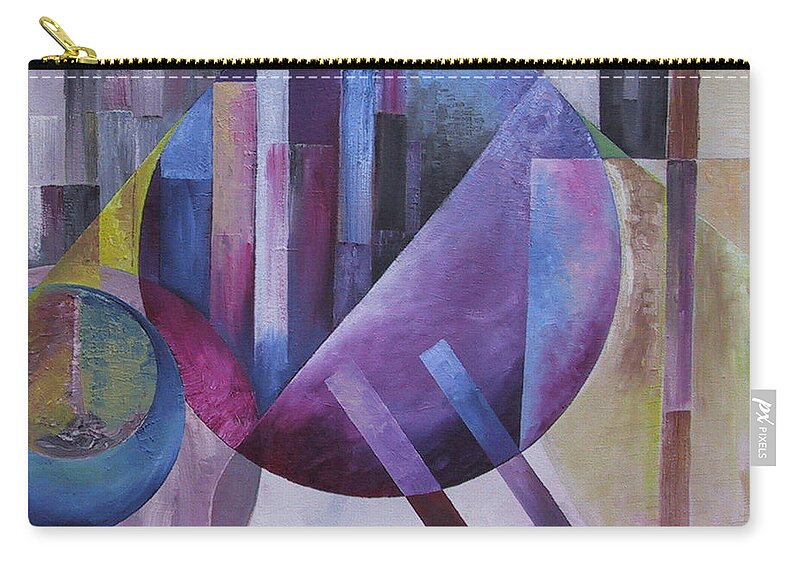City View Zip Pouch featuring the painting City View 2 by Obi-Tabot Tabe