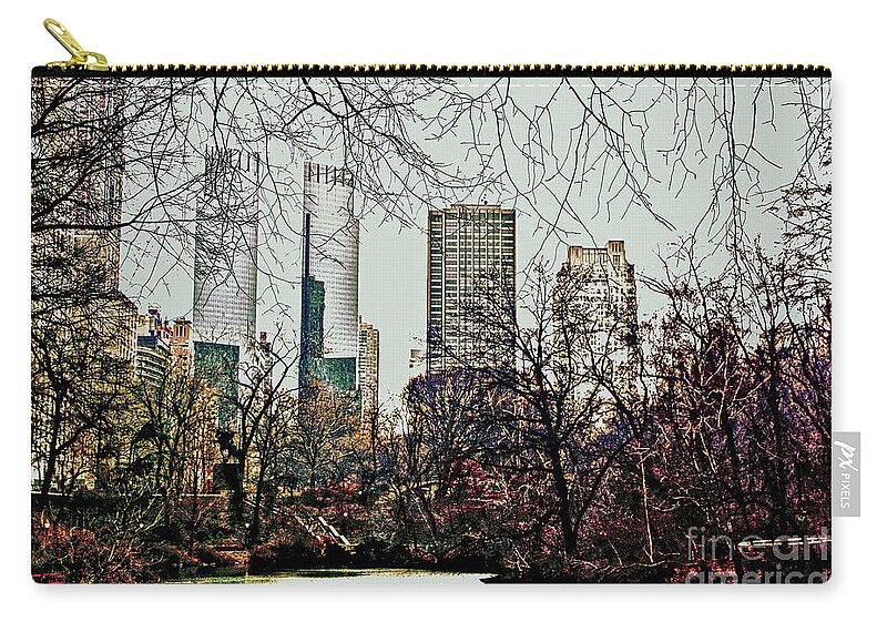 Park Zip Pouch featuring the photograph City View from Park by Sandy Moulder