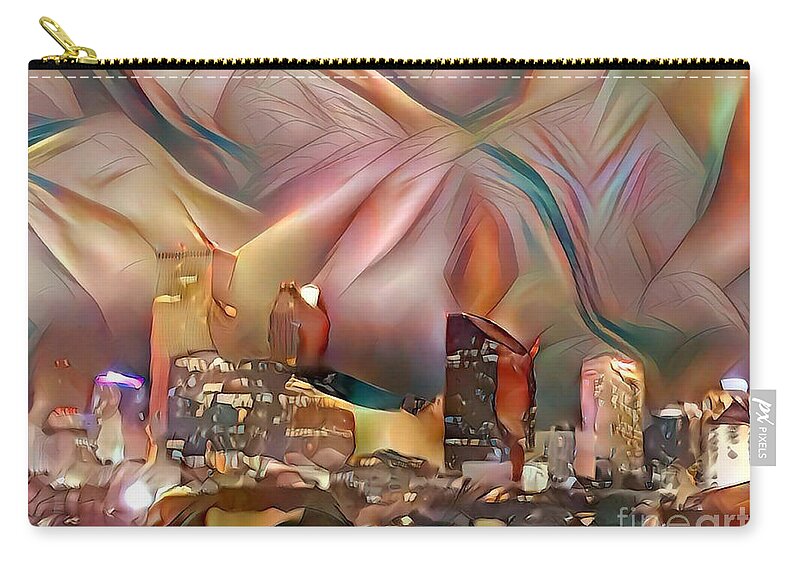 Psovart Zip Pouch featuring the digital art Cityscape 1 New Orleans by Patty Vicknair