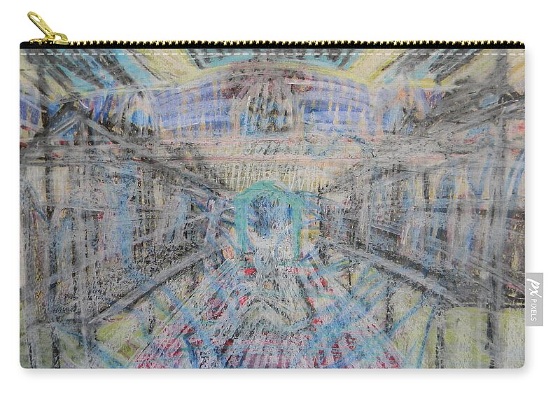 Church Zip Pouch featuring the painting CLaiming of the Soul by Marwan George Khoury