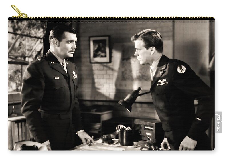Command Decision Zip Pouch featuring the photograph Clark Gable appearing In Command Decision by Vintage Collectables