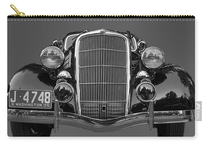 Classic Car Zip Pouch featuring the digital art Classic car 2 by Cathy Anderson