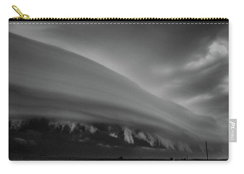 Nebraskasc Zip Pouch featuring the photograph Classic Nebraska Shelf Cloud 018 by NebraskaSC