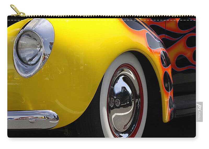 Flames Zip Pouch featuring the photograph Classic Yellow Flames by Jeff Floyd CA