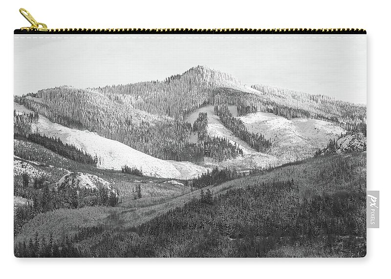 Clear-cut Contrast Zip Pouch featuring the photograph Clear-Cut Contrast by Tom Cochran