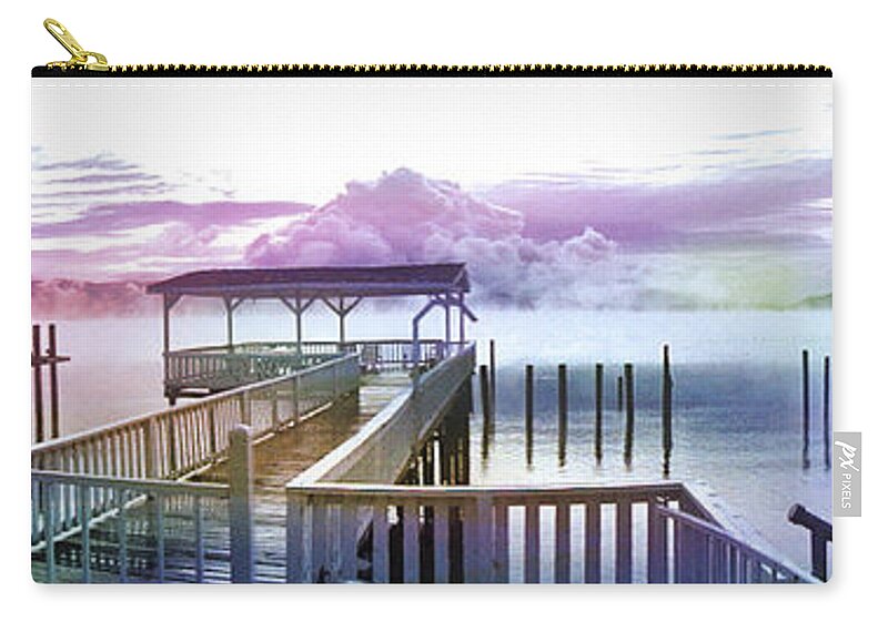 Clear Lake Zip Pouch featuring the photograph Clouds on Clear Lake by Kathy Kelly