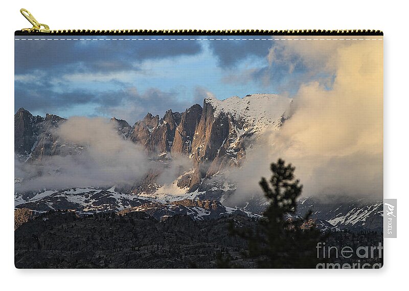 Mountains Zip Pouch featuring the photograph Clearing Rain by Edward R Wisell