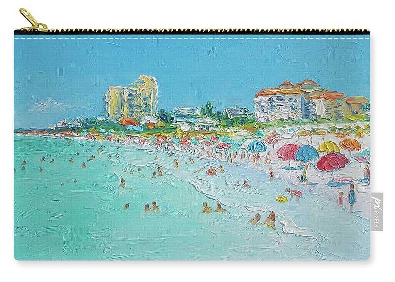 Beach Zip Pouch featuring the painting Clearwater Beach Florida by Jan Matson
