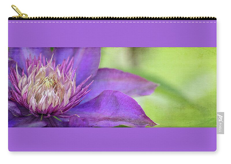 Clematis Zip Pouch featuring the photograph Clematis by Rebecca Cozart