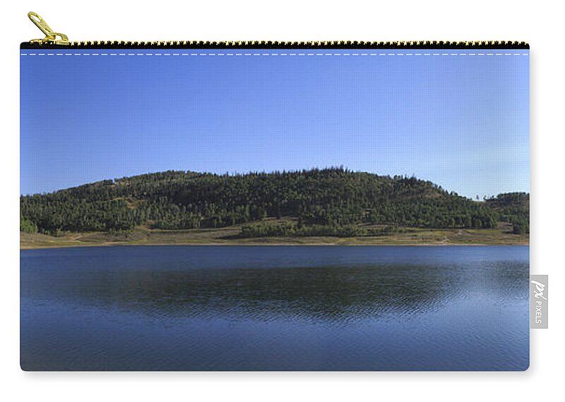 Blue Sky Zip Pouch featuring the photograph Cleveland Reservoir Panorama by K Bradley Washburn