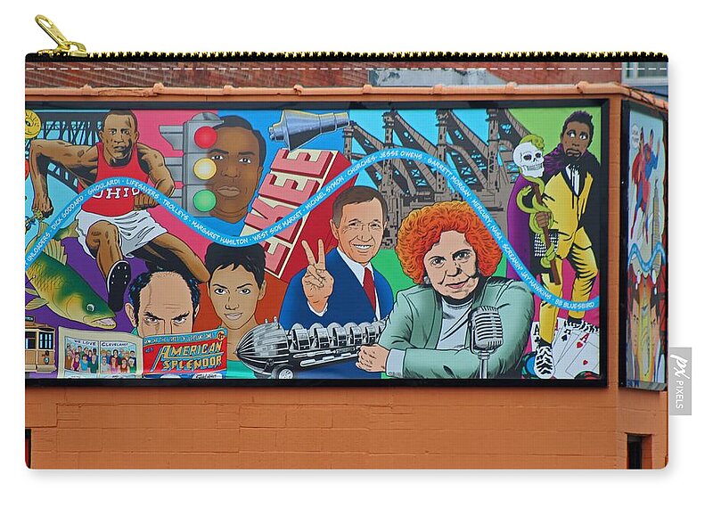 Mural Zip Pouch featuring the photograph Cleveland's West Side I by Michiale Schneider