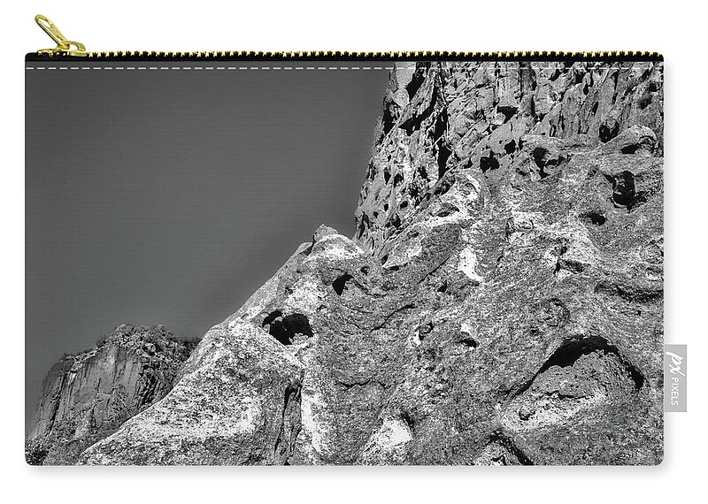 Bandelier Zip Pouch featuring the photograph Cliffs at Bandelier #3 by Stuart Litoff