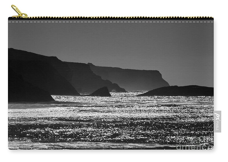 California Zip Pouch featuring the photograph Cliffs in Profile on California Coast by Kimberly Blom-Roemer