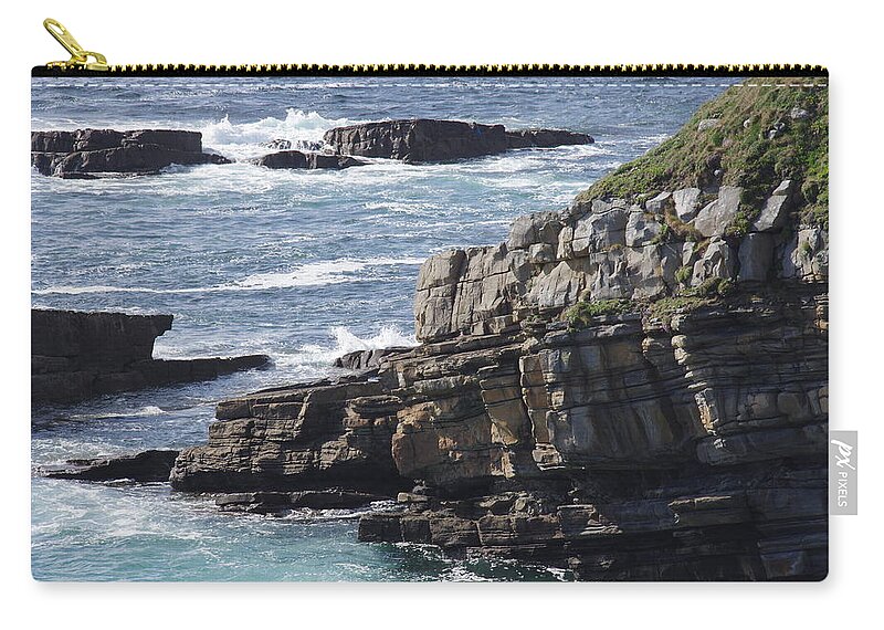 Cliffs Zip Pouch featuring the photograph Cliffs Overlooking Donegal Bay by Greg Graham