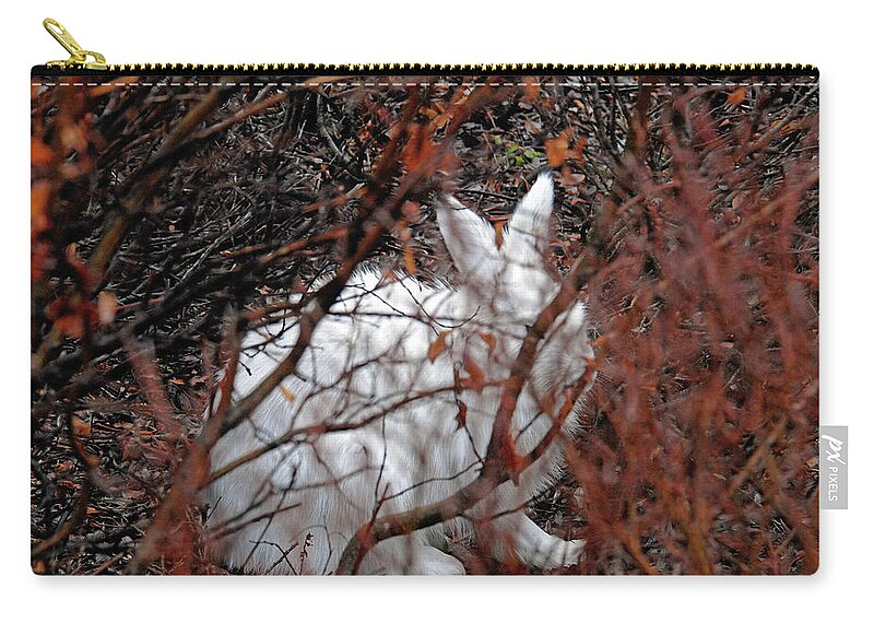 Climate-change Carry-all Pouch featuring the photograph Climate-Change-Hindered Hiding Hare by Ted Keller