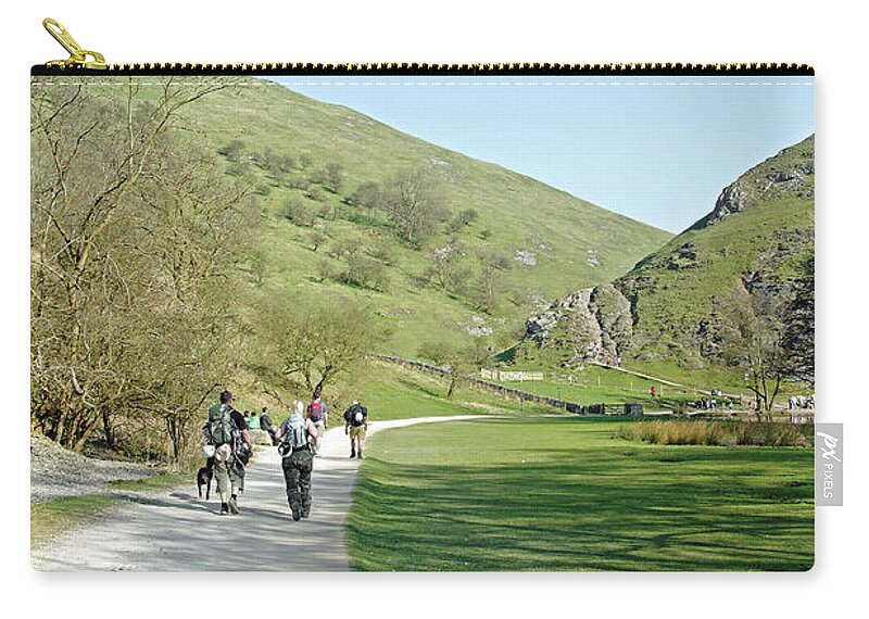 Dovedale Zip Pouch featuring the photograph Climbers Return, Dovedale by Rod Johnson