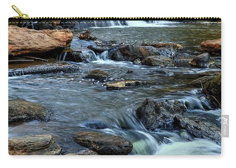 Falls Park On The Reedy River Carry-all Pouch featuring the photograph Close Up Of Reedy Falls in South Carolina by Carol Montoya